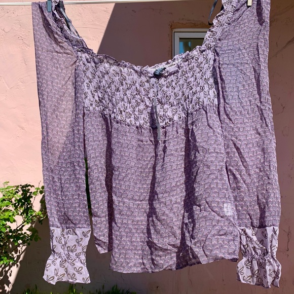 Laundry by Shelli Segal Silk Gypsy Peasant Top - Picture 8 of 8